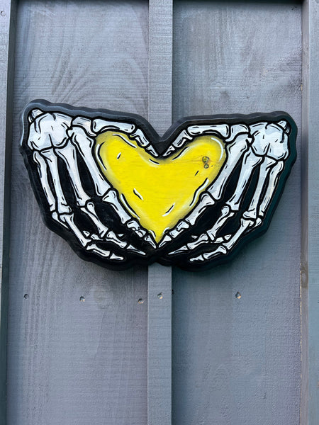Yellow Skeleton Heart