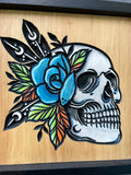 Skull with The Blue Rose