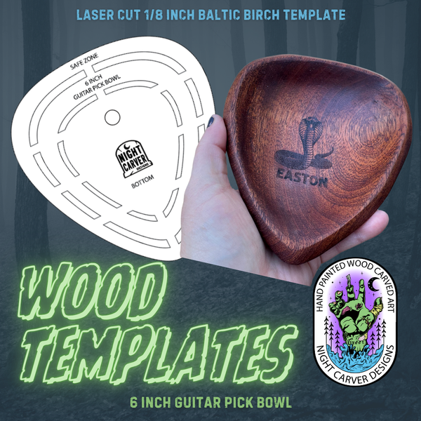 6 INCH GUITAR PICK BOWL - BALTIC BIRCH TEMPLATE