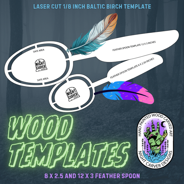 8 x 2.5 AND 12 x 3 FEATHER SPOON - BALTIC BIRCH TEMPLATE