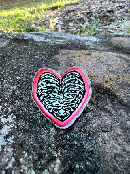 Ribcage Heart Pin