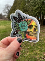 Skull and Rose Sticker