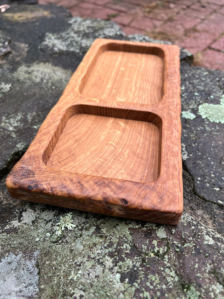 Oak Double cavity tray 5 1/2 x 12