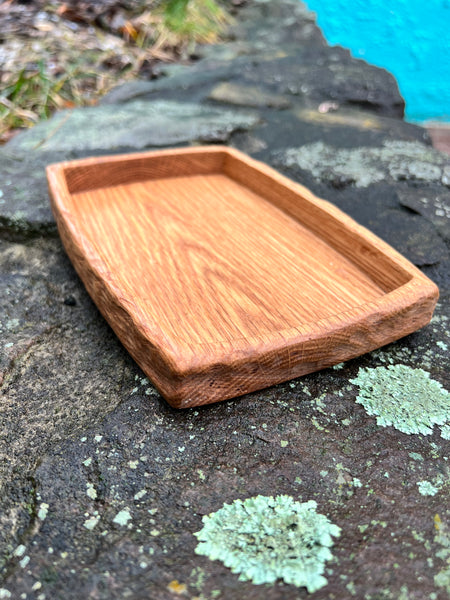 Oak carved tray 5 3/4 x 8 3/4