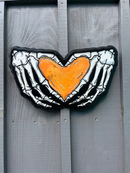 Orange Skeleton Heart